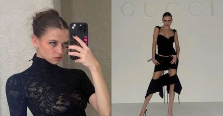 Mroczna Bambi na pokazie Gucci w Mediolanie. Raperka wbiła się w ekstrawagancką spódnicę (FOTO)