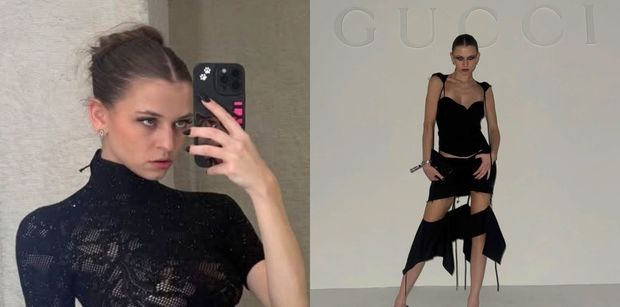 Mroczna Bambi na pokazie Gucci w Mediolanie. Raperka wbiła się w ekstrawagancką spódnicę (FOTO)