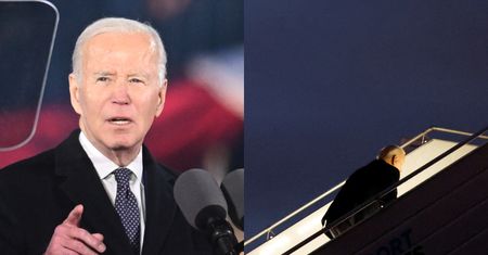 Joe Biden wyleciał z Polski. Prezydent USA POTKNĄŁ SIĘ na schodach, wchodząc na pokład samolotu (WIDEO)