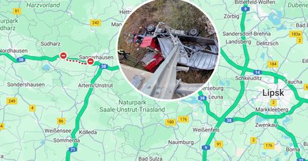 Ciężarówka spadła z wiaduktu w Niemczech. Zginął polski kierowca