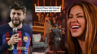 Gerard Pique zaliczył solidny upadek ze sceny. Fani Shakiry twierdzą, że dopadła go KARMA! (WIDEO)