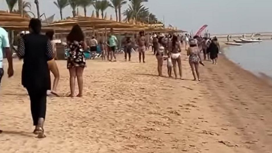 Ludzie na plaży byli przerażeni