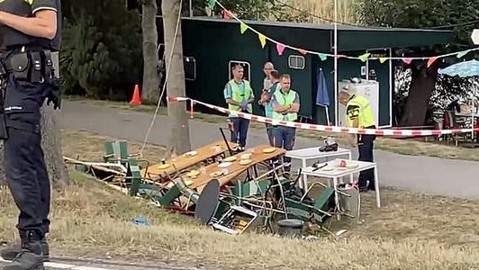 Ujęcie z nagrania z miejsca tragedii w Holandii
