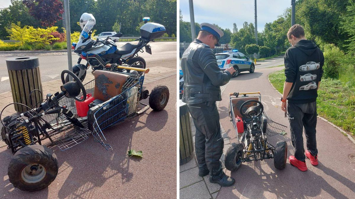 Wóz jak z kreskówki, ale naprawdę jeździł po chodniku
