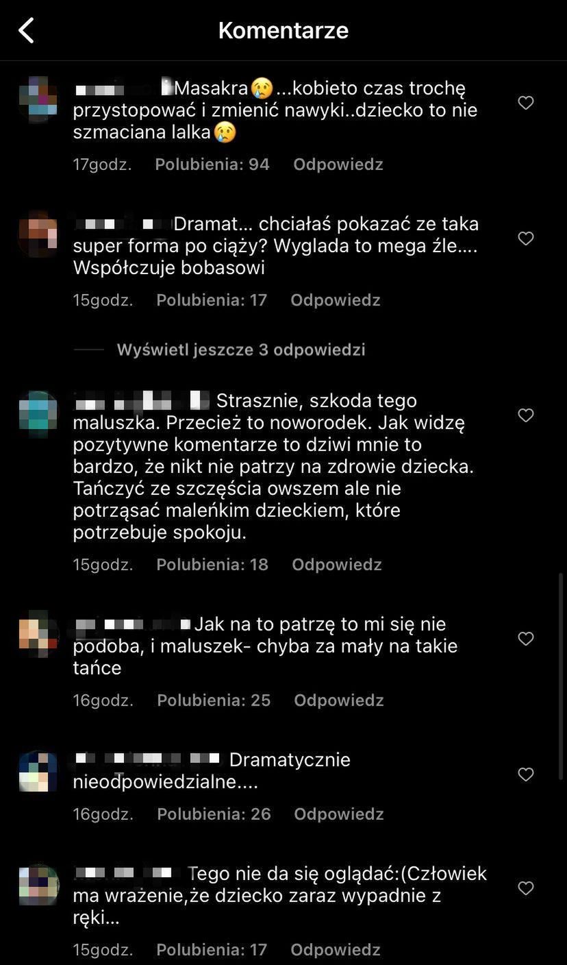 Lenka Klimentova tańczy z noworodkiem 