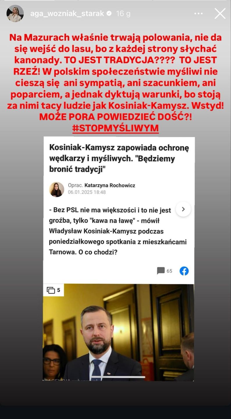 Agnieszka Woźniak-Starak reaguje na decyzję Kosiniaka-Kamysza