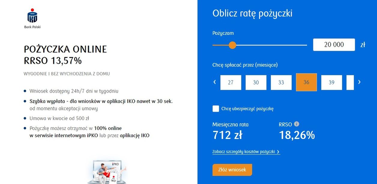 Po uzupełnieniu formularza, zamiast otrzymać zestawienie 15 ofert, możecie skorzystać z kalkulatora jednego banku.