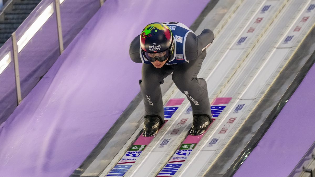 Jakub Wolny (POL) during the FIS Ski Jumping World Cup In Zakopane team competition in Zakopane, Poland, on January 15, 2022. (Photo by Foto Olimpik/NurPhoto via Getty Images)