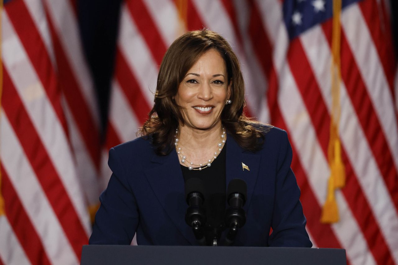 US Vice President Kamala Harris during a rally in Milwaukee, Wisconsin