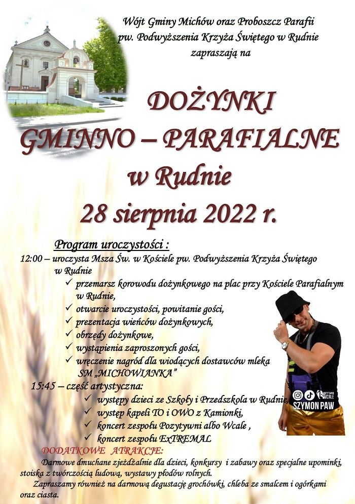 Dożynki Gminy Michów 2022 – program