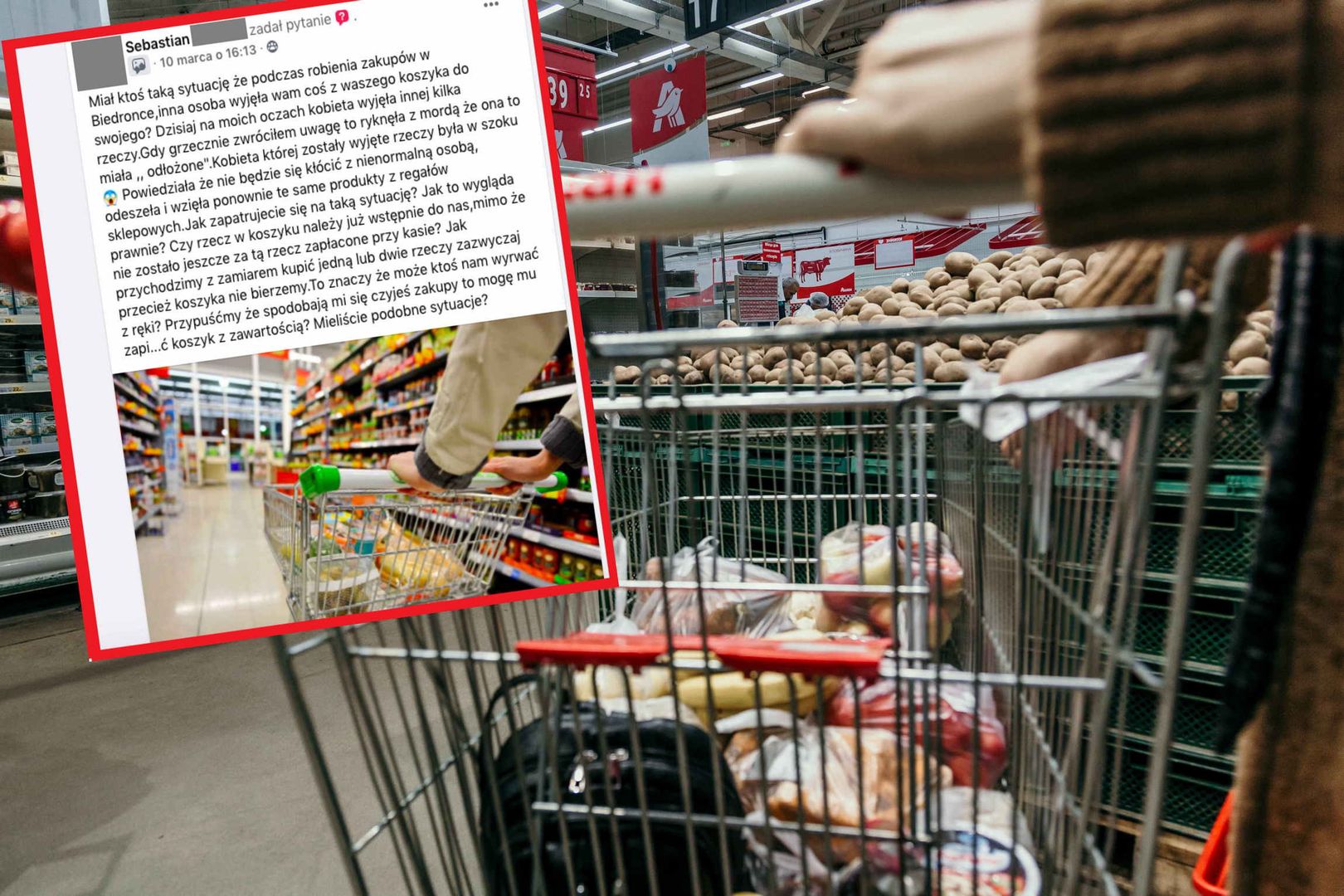 Podbieranie zakupów z cudzego koszyka. Brak dobrych manier czy zachowanie wbrew prawu?
