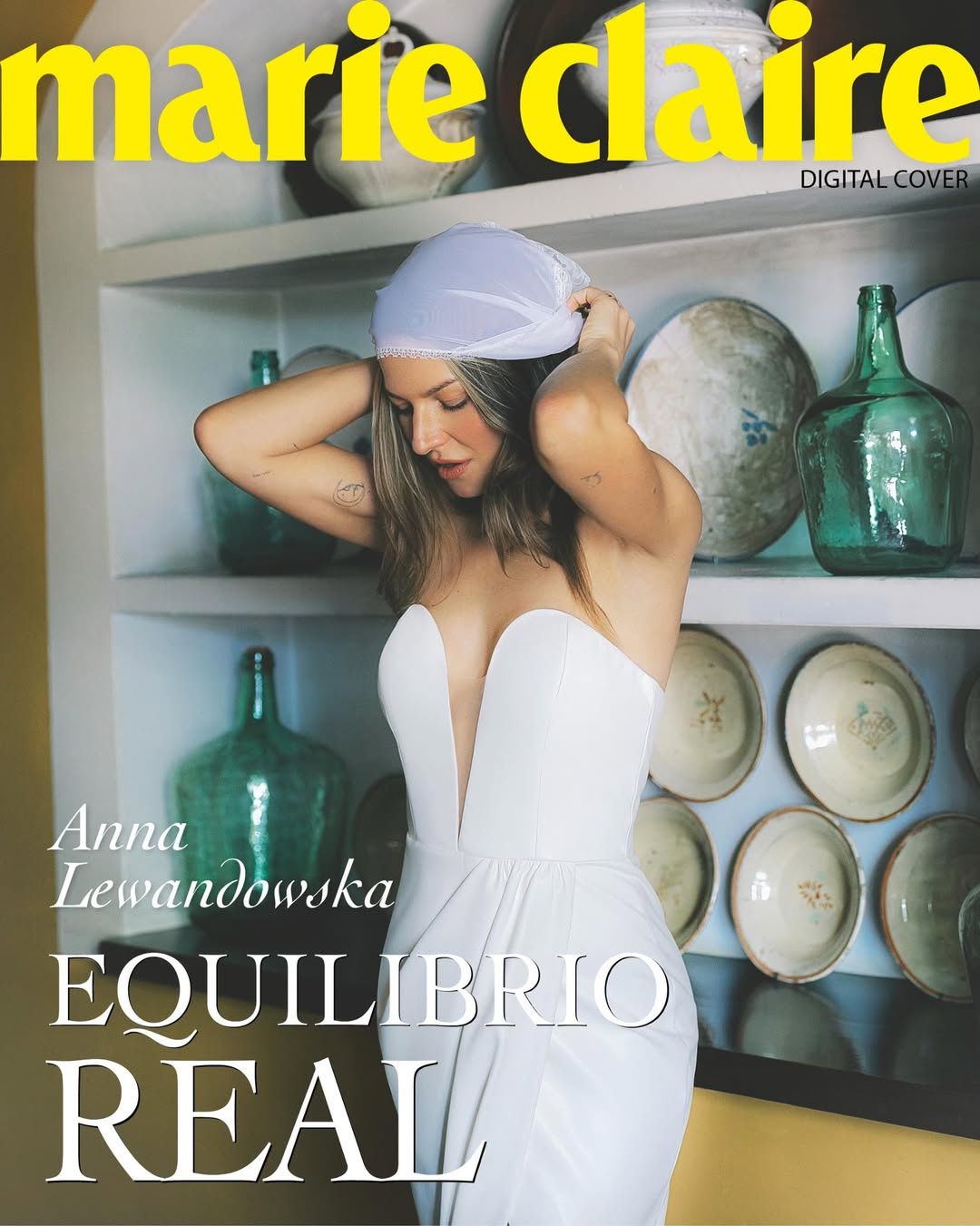 Anna Lewandowska na cyfrowej okładce "Marie Claire España"
