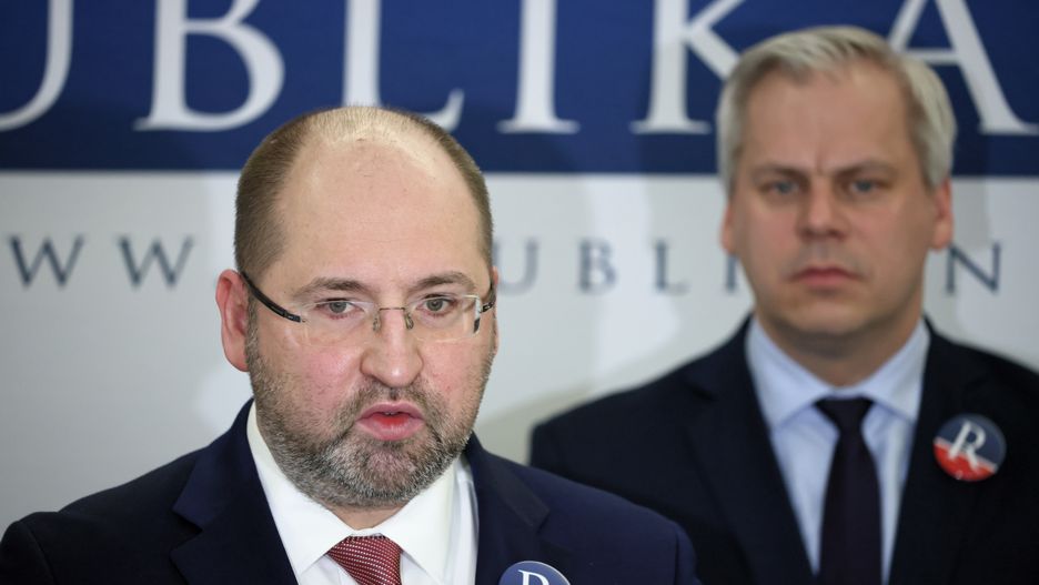 Adam Bielan i Karol Rabenda
podczas posiedzenia Rady Krajowej Partii Republikańskiej