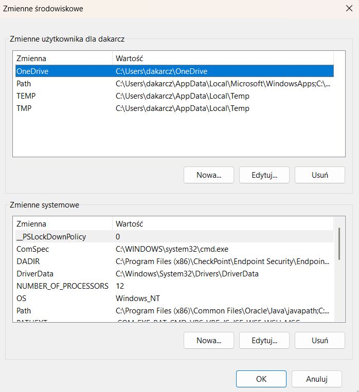 Jak edytować zmienne środowiskowe w Windows 11?