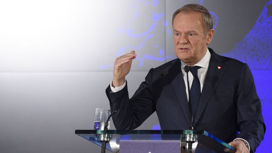 Poland's Prime Minister Donald Tusk delivers a speech during an event 'Poland
- The year of breakthrough' at the Warsaw Stock Exchange in Warsaw, Poland on February 10, 2025.