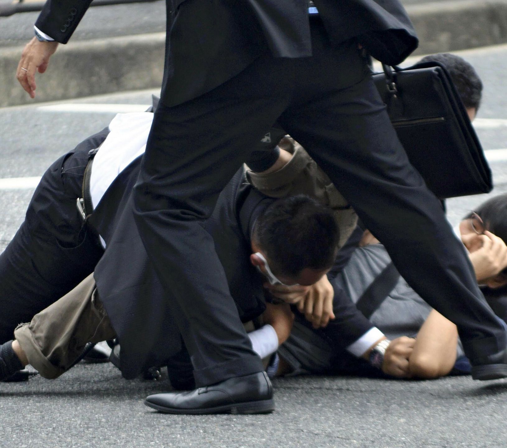 TemporaryA man, believed to be a suspect shooting Japanese Prime Minister Shinzo Abe at Yamato Saidaiji Station in Nara Prefecture on July 8, 2022. 67-year-old Abe has reportedly been shot in the chest during a stumping tour in Nara in the morning on July 8. ( The Yomiuri Shimbun via AP Images )Yomiuri Shimbun