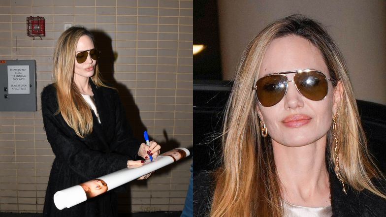Angelina Jolie podpisała plakat z wizerunkiem Brada Pitta