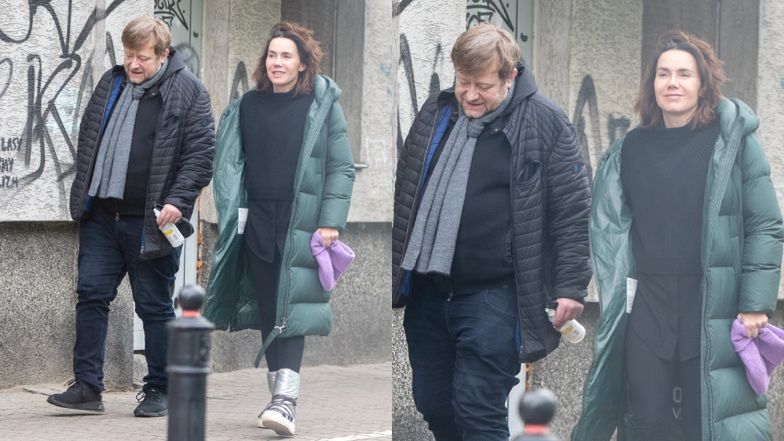 Olga Bołądź i Olaf Lubaszenko