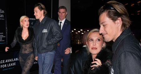 21-letnia Millie Bobby Brown na randce z mężem w PRZEŚWITUJĄCEJ sukience z głębokim dekoltem. Fajny styl?