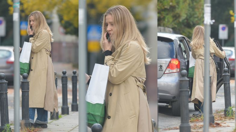 Katarzyna Warnke spaceruje po Warszawie