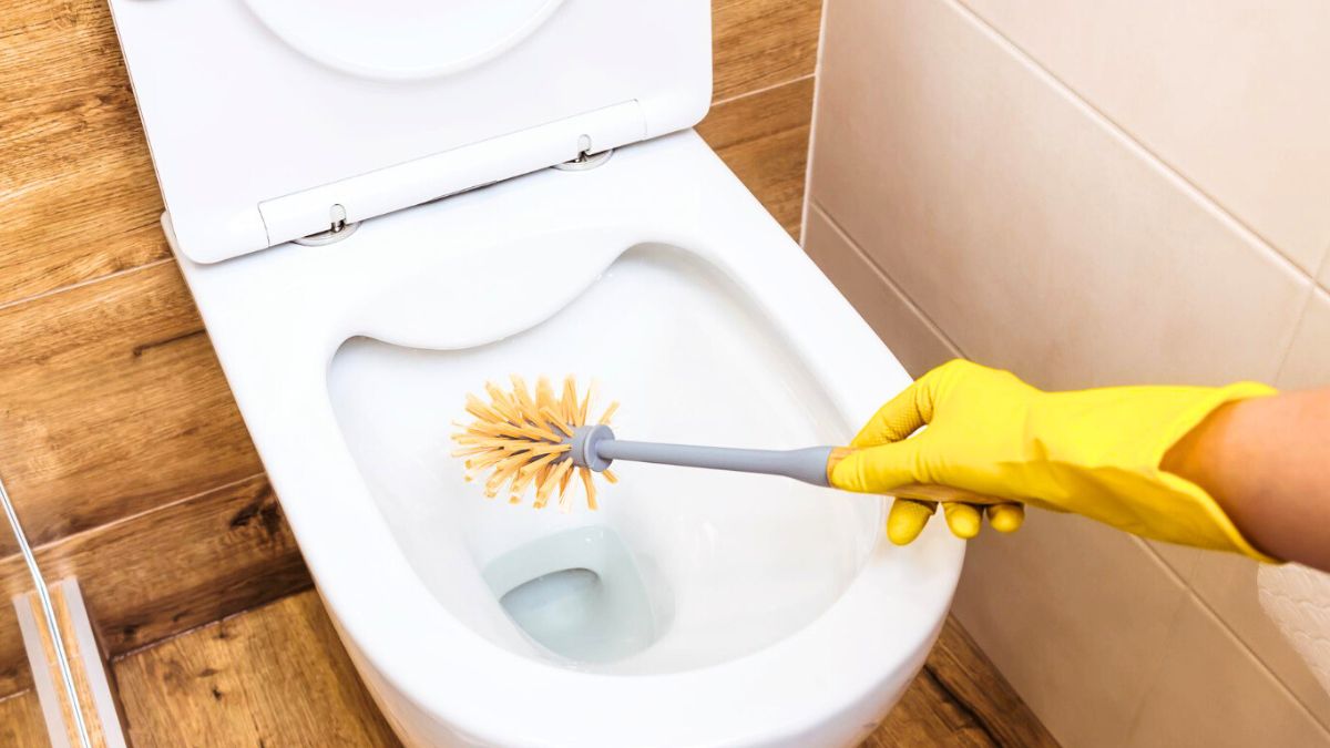 Czyszczenie toalety szczotką