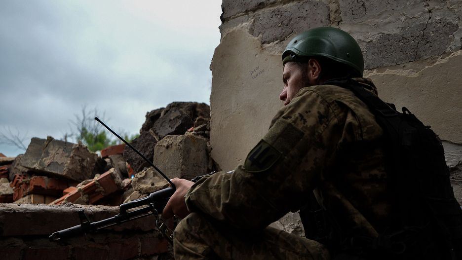 Żołnierz w okopach