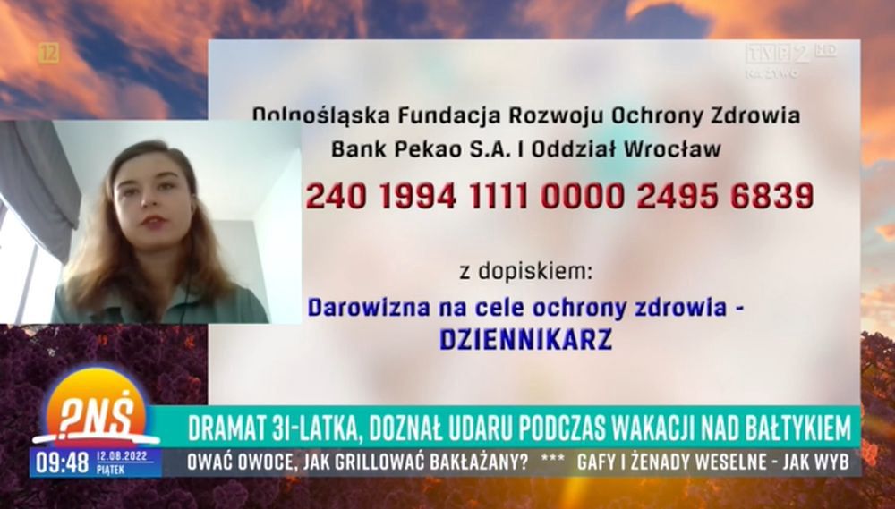 Zofia Popławska zaapelowała do widzów "Pytania na śniadanie" o pomoc w zbieraniu funduszy na rehabilitację reportera TVP3