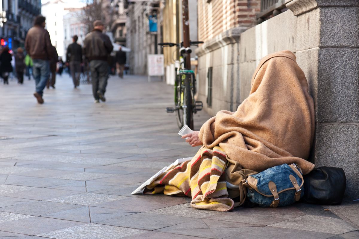 Bezdomność na ulicach Madrytu