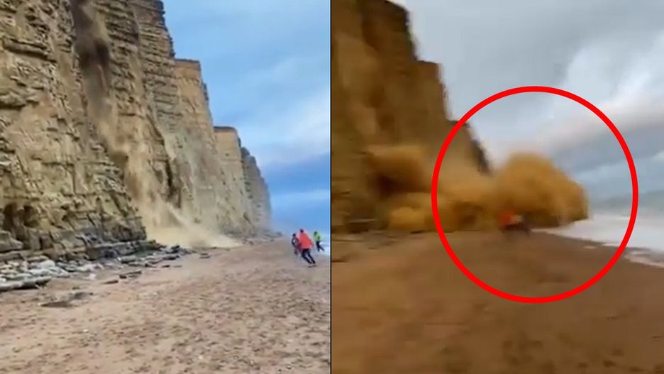 Klif runął na oczach turystów