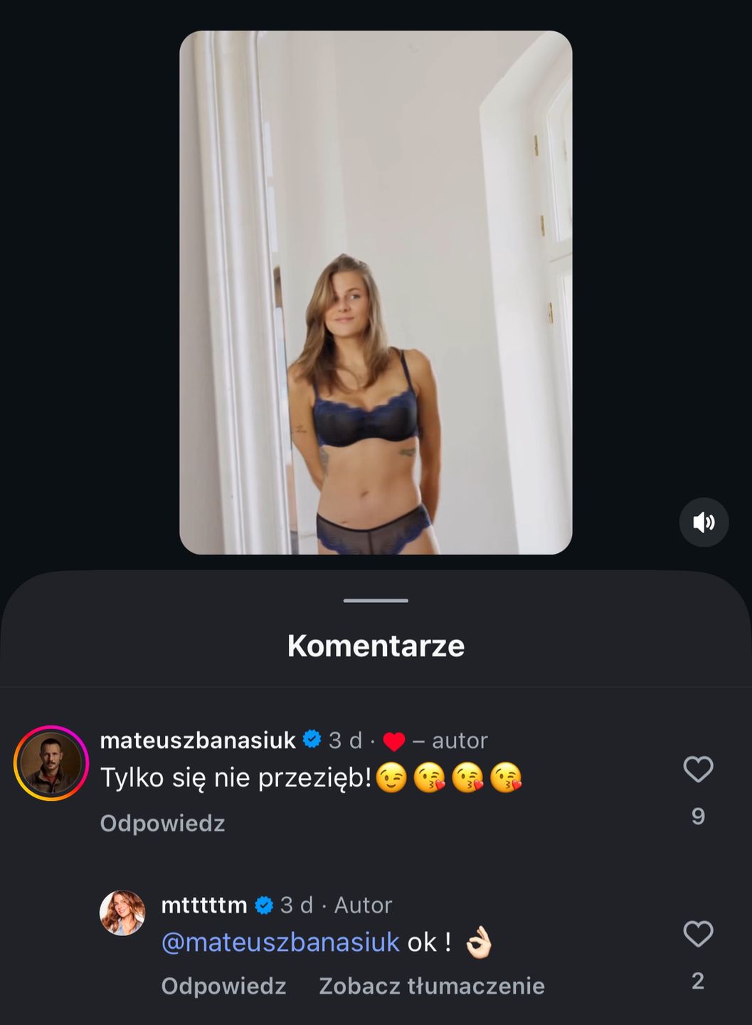 Matusz Banasiuk skomentował nagranie Marty Wierzbickiej