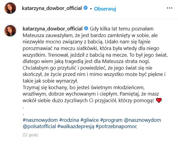 Katarzyna Dowbor przerwała milczenie w sprawie wypadku bohatera programu "Nasz nowy dom" - CHŁOPAK ODPOWIEDZIAŁ