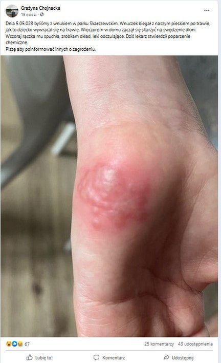 Wpis pani Grażyny na grupie &quot;Nasz Grochów&quot;