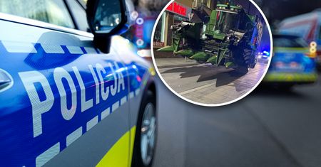 Wjechał kombajnem do miasta. Zablokował ulicę w centrum na 2 godziny
