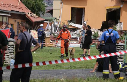 Wybuch gazu w domu jednorodzinnym w Kluszkowcach