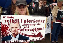 Protest przed sejmem przeciwko ubojowi rytualnemu