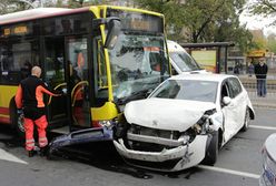 Autobus staranował dziewięć aut