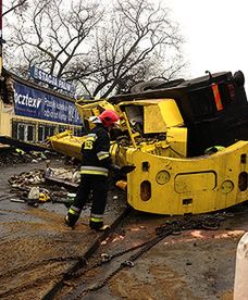 Wypadek dźwigu w Szczecinie