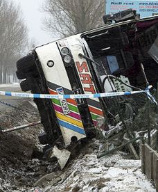 Wypadek autokaru pod Włocławkiem