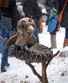 Rzeźba Wróbelka Ćwirka