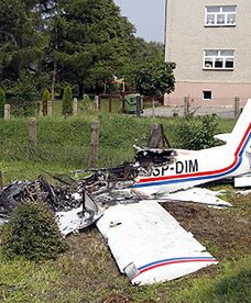 Wypadek awionetki w Rybniku