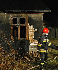 Pożar domu w Łódzkiem
