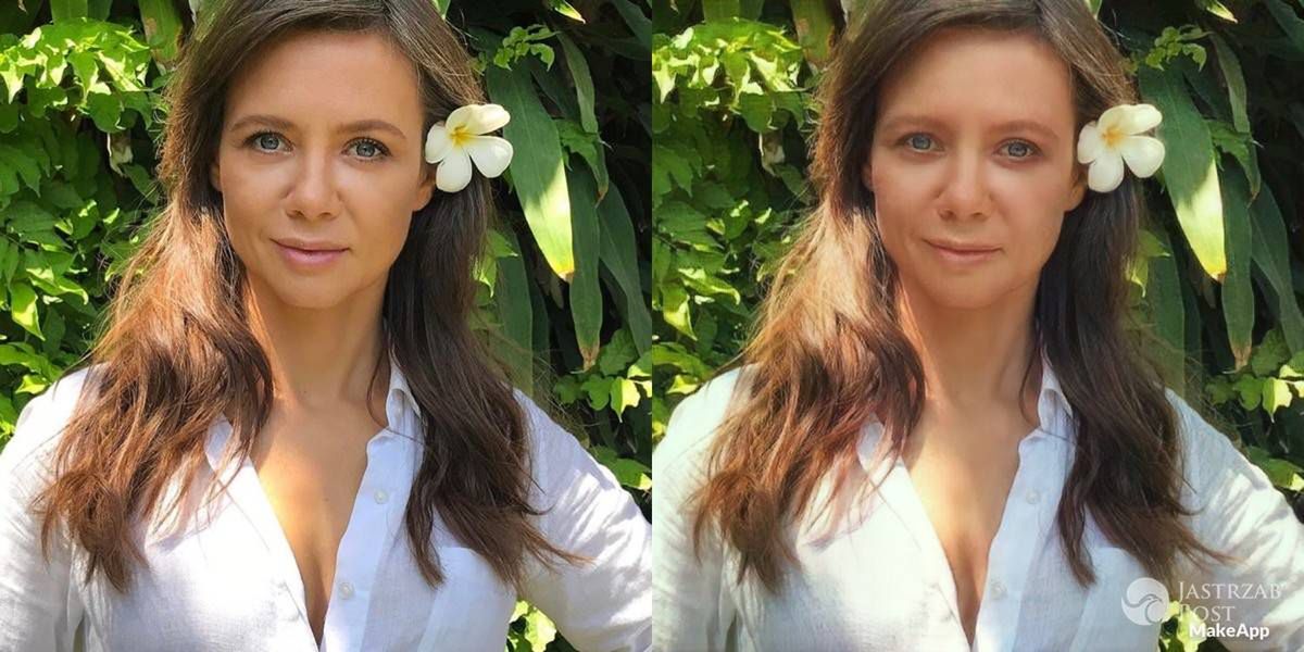 Kinga Rusin bez makijażu w aplikacji MAKEAPP