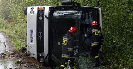 Wypadek autokaru z przedszkolakami