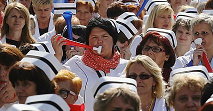 Manifestacja pielęgniarek w Warszawie