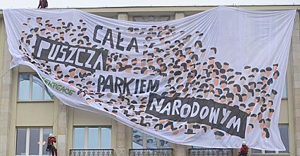 Protest na budynku ministerstwa środowiska