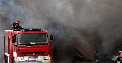 Pożar stolarni w Szczecinie