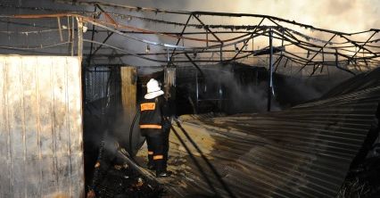 Pożar targowiska w Osinowie Dolnym