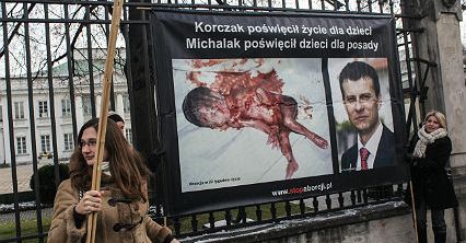 Pikieta przeciwko aborcji przed Belwederem