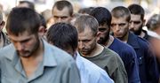 Przemarsz ukraińskich jeńców w Doniecku