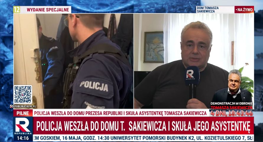 Policja w mieszkaniu prezesa Republiki. Zatrzymano asystentkę Sakiewicza?